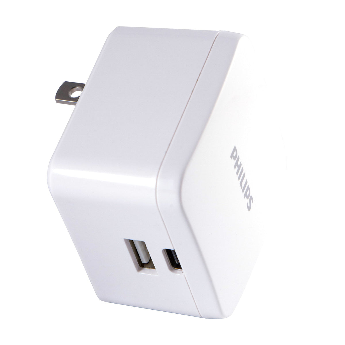 Philips iPhone USB Wall Charger Block, 22.5W Charging Block with USB C and USB A for iPhone 16, 15, 14 Series, iPad, Power Adapter Cube, Foldable Plug