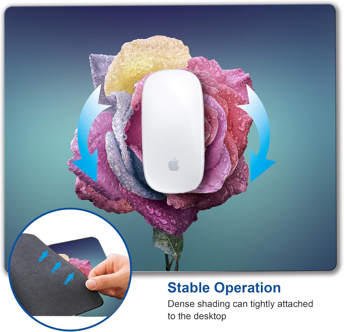 Colorful Rose Mousepad Computer Mouse pad with Design Personalized Mouse pad for Laptop Computer Office Decoration Accessories Gift