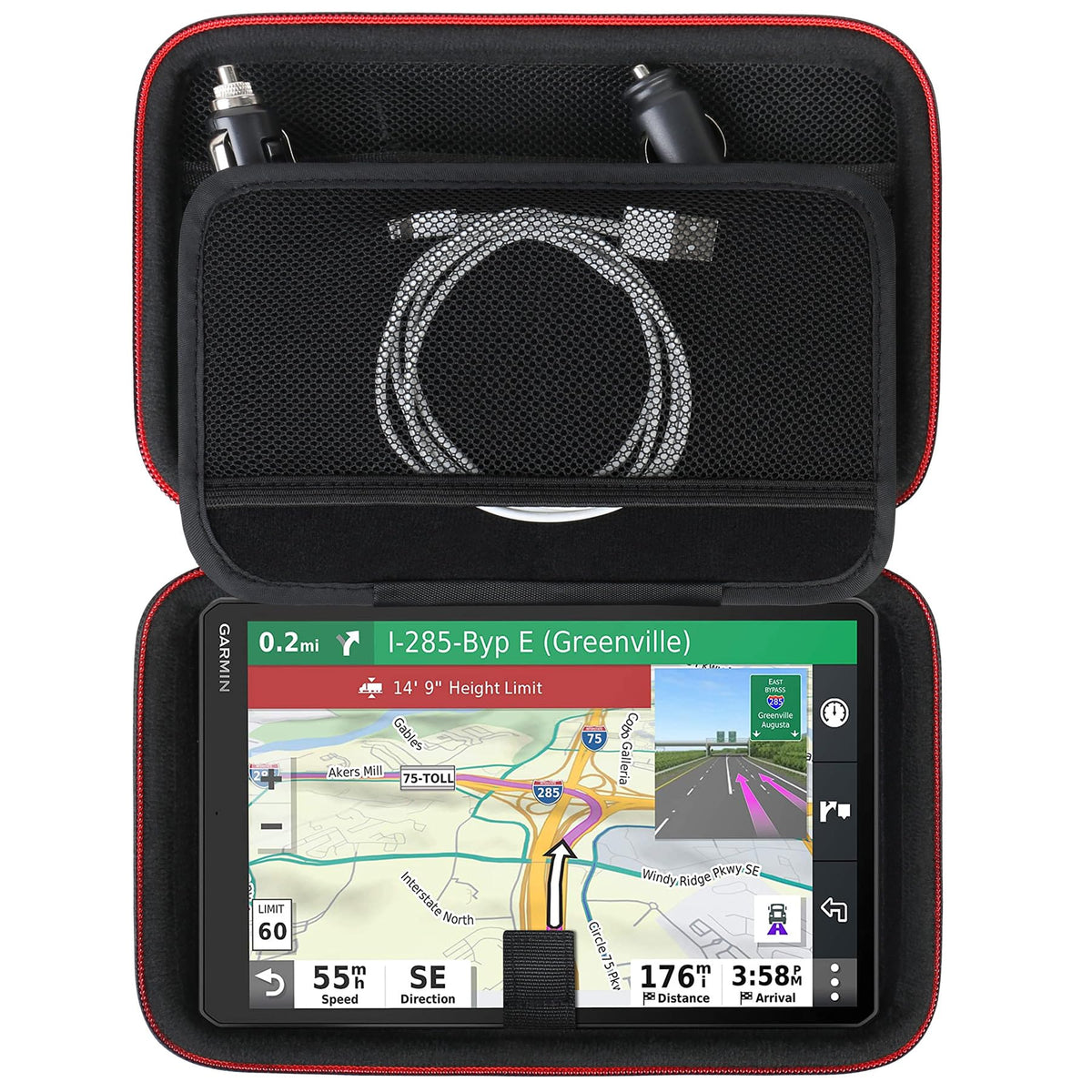 Supmay Hard Gps Case For Garmin Dezl Otr1010/ Dezl Otr1000/ Rv 1095/ Dezl Otr1020/ Rv 1090, 10-Inch Gps Truck Navigator Storage
