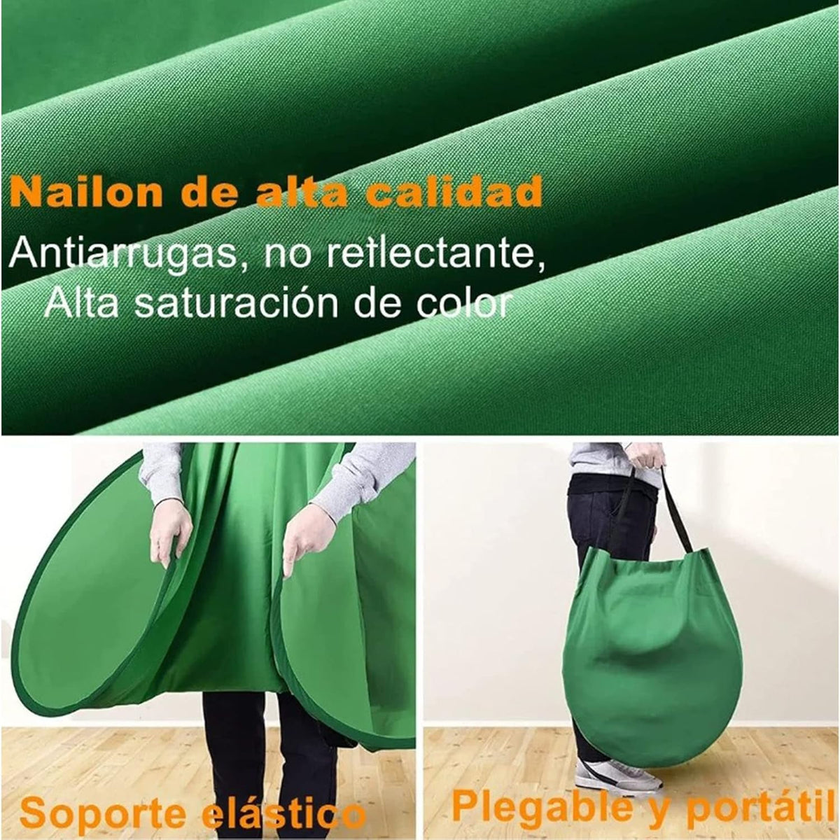 Denash 56" Green Screen Backdrop, Diameter Foldable Green Background, Portable Webcam Background for Video Chats