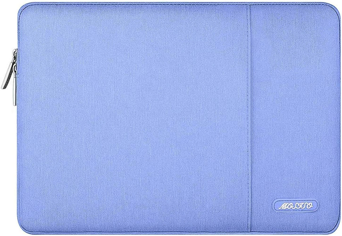 MOSISO Laptop Case 13.3 inch, 13-13.3 inch Laptop Sleeve Compatible with MacBook Air/Pro 13 / Pro 14, HP Dell ASUS Lenovo Notebook, Polyester Vertical Computer Sleeve Bag with Pocket, Slate Blue