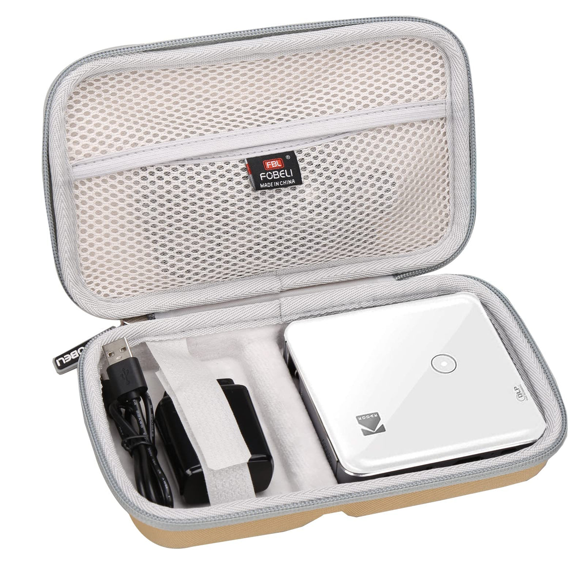 FBLFOBELI EVA Hard Storage Carrying Case for KODAK Luma 150 Ultra Mini Pocket Pico Projector (Khaki)