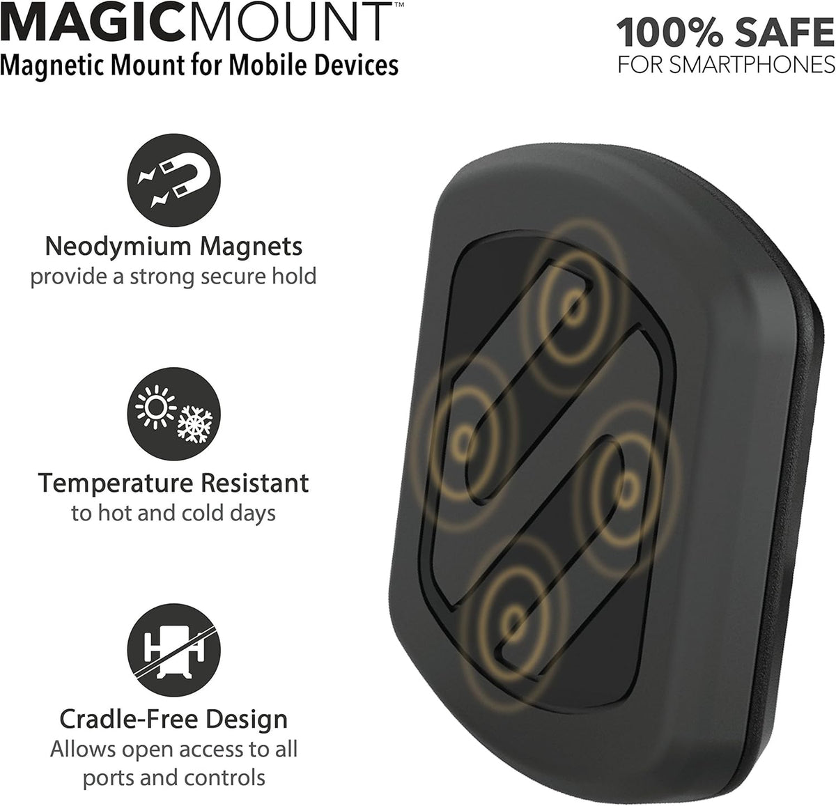 Scosche MAGWDMB MagicMount Flex Neck Suction Cup Car Phone Mount for Dashboard/Windshield, 360° Adjustable Magnetic