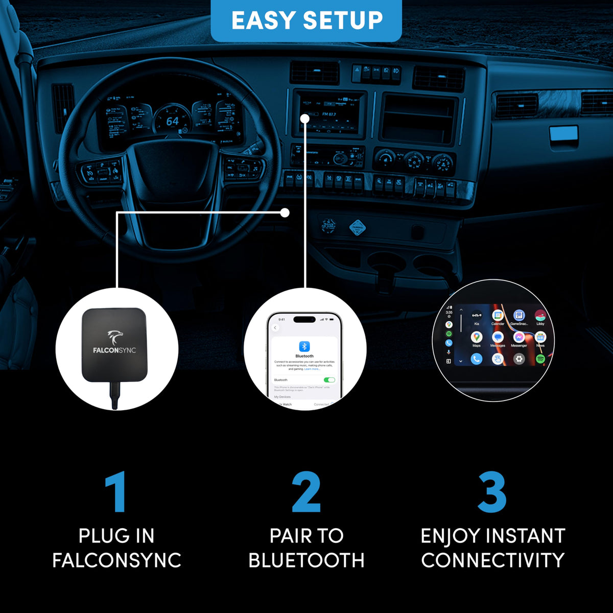 FalconEye Electronics FalconSync Wireless Apple CarPlay/Android Auto Adapter
