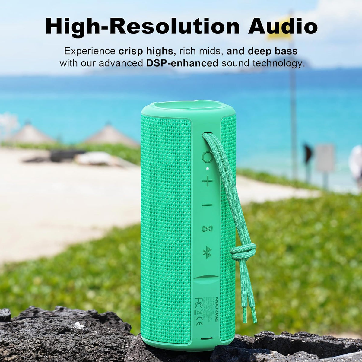 MIATONE Boombox Portable Bluetooth Speaker Gifts for Her Him Women Men - Green