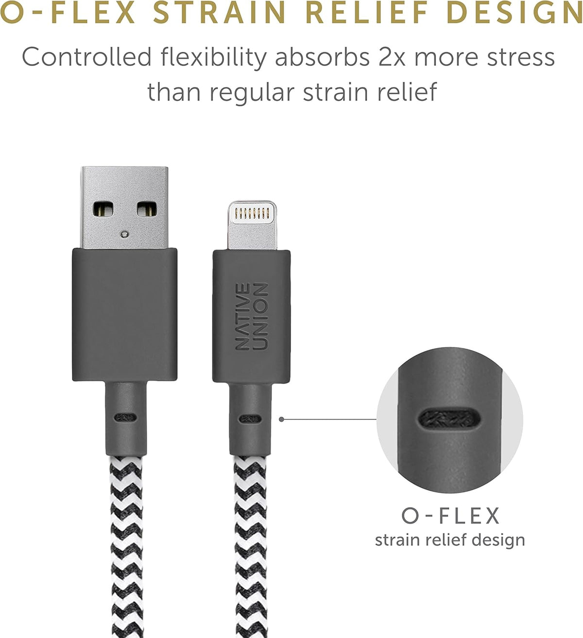 Native Union Key Cable - Ultra-Strong Reinforced [MFi Certified] Lightning to USB-A High Speed Charging Cable