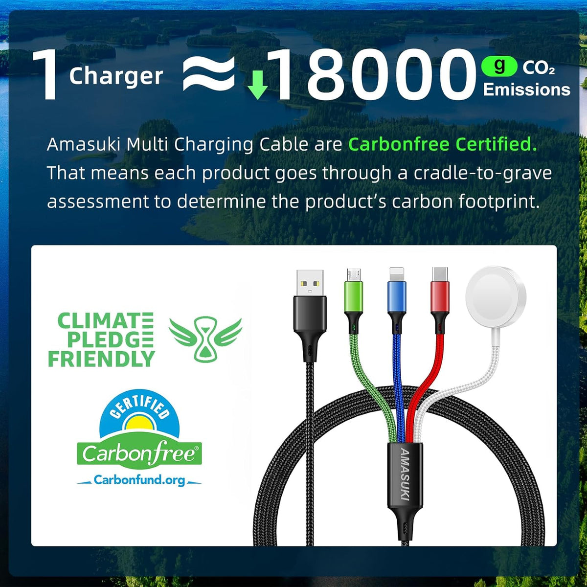 Upgraded Travel Essentials for Apple Watch Charger 4 in 1 Multi Charging Cable iWatch Charger Camping Essentials USB C/L/Micro Compatible with iWatch Series 10-1/SE/iPhone 16 15/Galaxy Android-4FT