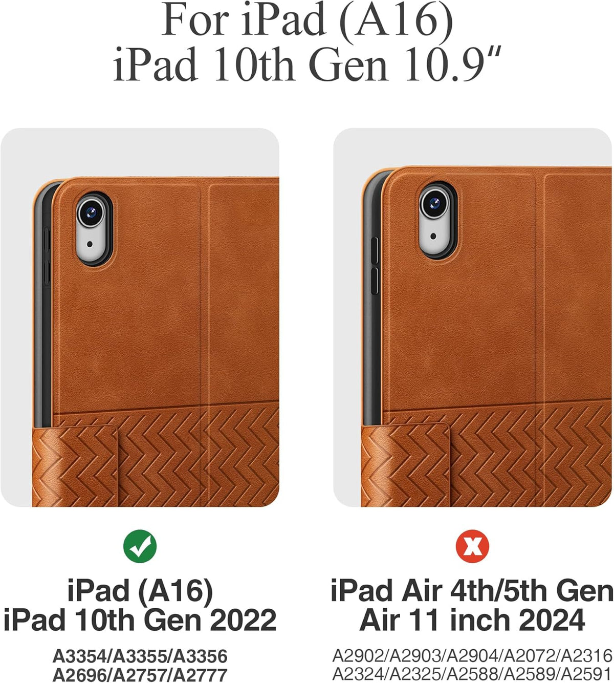 auaua Case for iPad (A16) 11th Generation 11 Inch 2025, iPad 10th Generation 10.9 Inch 2022, with Pencil Holder, Auto Sleep/Wake, Adjustable Stand, PU Leather (Brown)