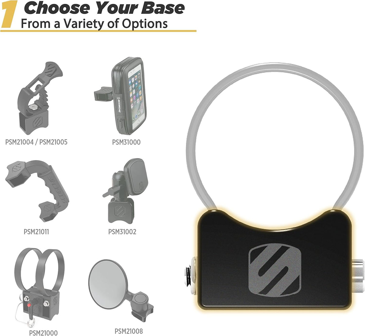 SCOSCHE PSC21006 BaseClamp 1.5” Tube Clamp for ATV's, UTV's, and Side x Sides