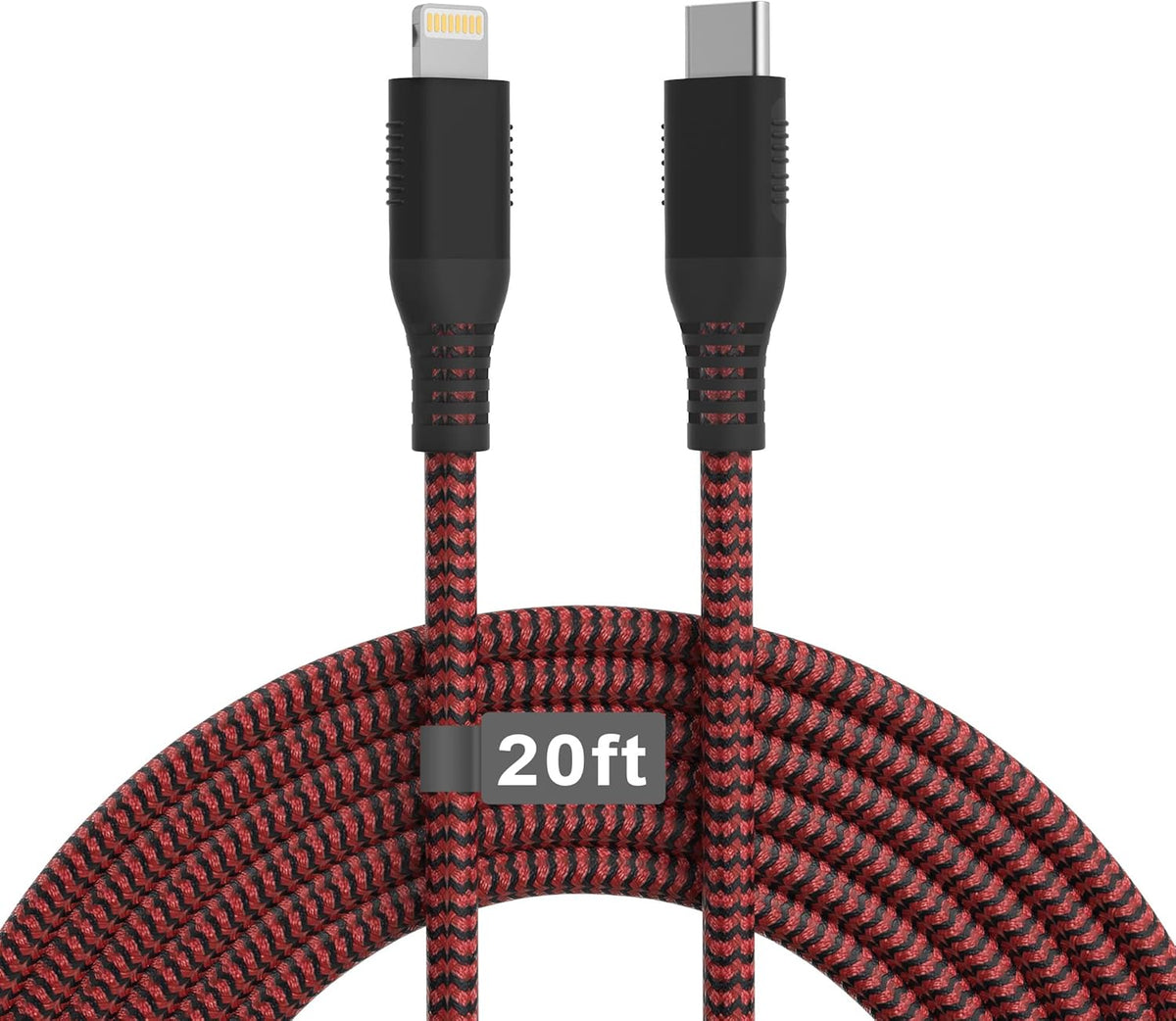 New Nylon USB-C to Lightning Charging Cord, 20FT/6M [MFi Certified] Extra Long Fast Charging Cable for iPhone 13/12/11