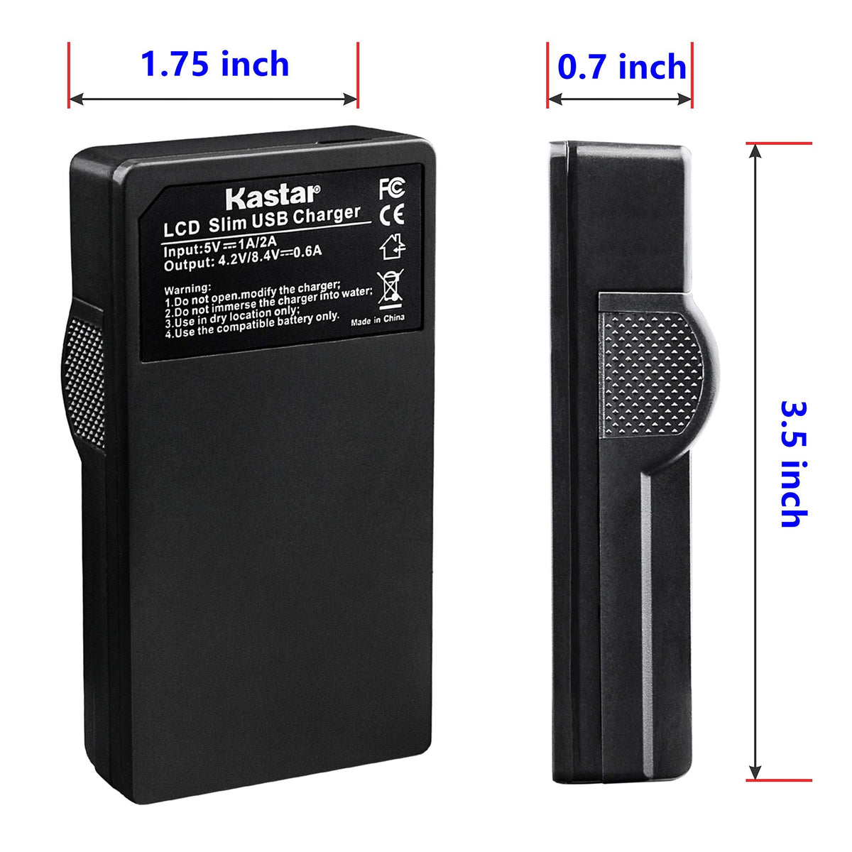 Kastar Slim LCD Charger for Samsung IA-BP210R IA-BP210E IA-BP420E and SMX-F44 F50 F53 F54 F500 F501 F530 HMX-F80 F90 H200 H300 H304 S10 S15 S16 Camera