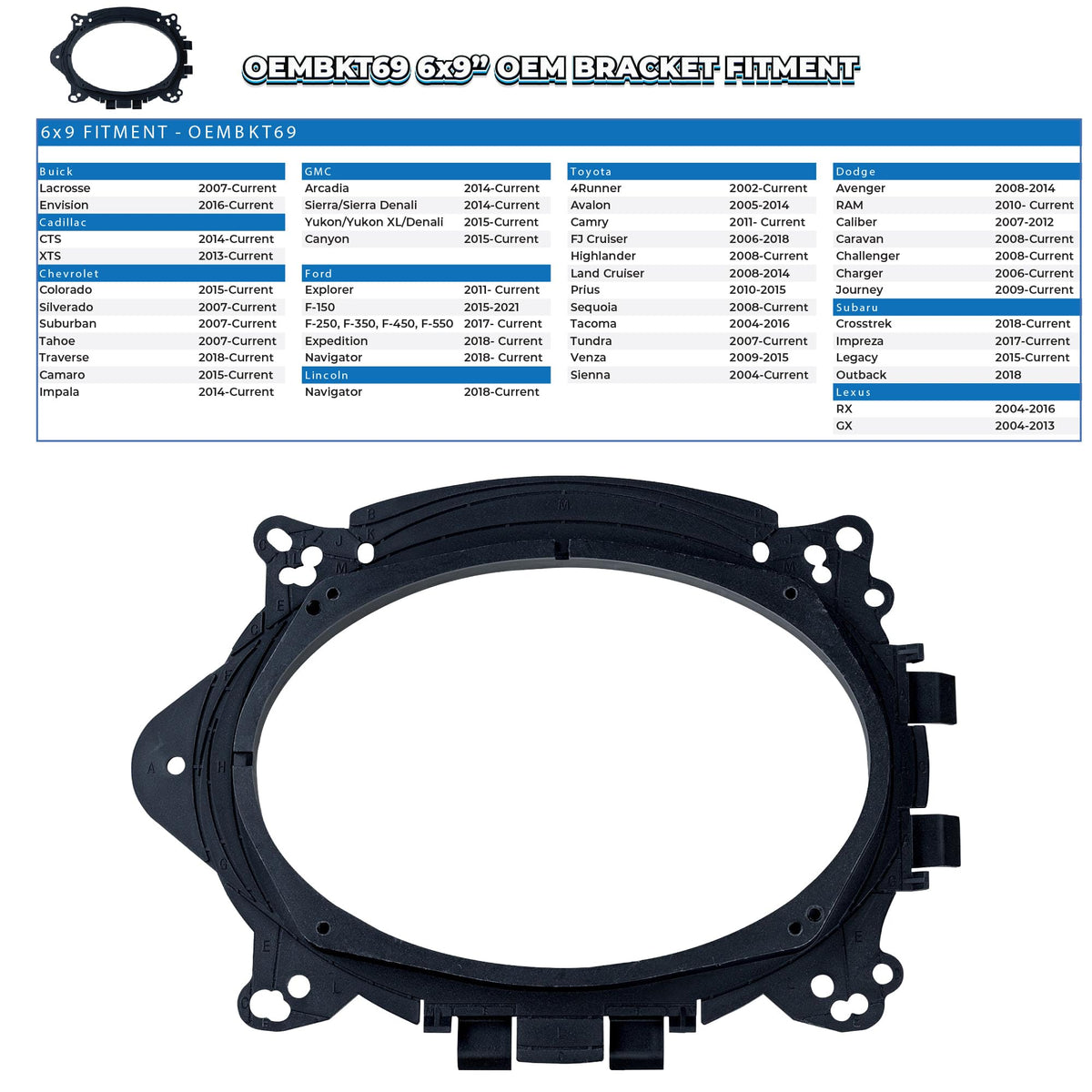 Memphis OEMBKT69 Vehicle Specific 6X9 Speaker Adaptors