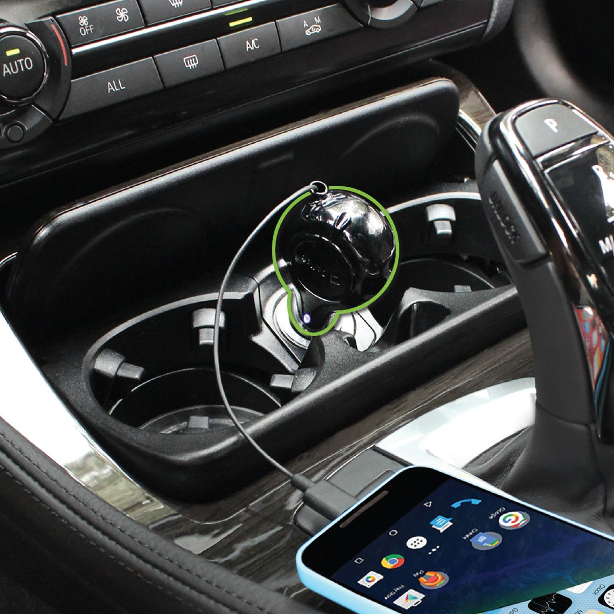 Cellet Retractable USB-C Car Charger - 15W Fast Charging, 3.3ft Cable, 3A Output, Blue LED Indicator - Compatible with Apple iPhone 15/16 Series