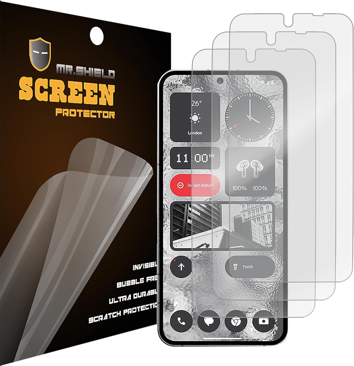 Mr.Shield [3-Pack] Anti-Glare Matte Screen Protector for Nothing Phone 2, PET Material