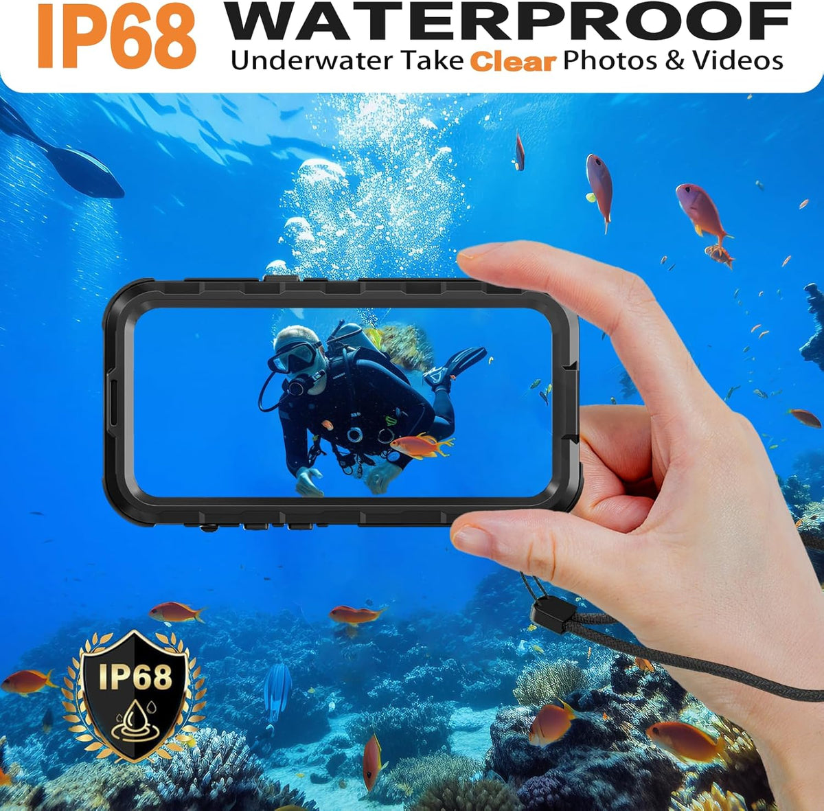 Metal Heavy Duty Waterproof Case for iPhone 13 Pro Max, Compatible with MagSafe, Military Grade Shockproof, Black