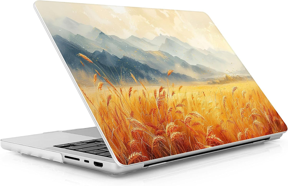 for MacBook Pro 16 inch Case 2021 2022 2023 2024 Release A3186 A3403 M4 A2991 M3 A2780 M2 A2485 M1 Pro/Max, Hard Shell Case with Screen Protector & Keyboard Cover, Wheat Field