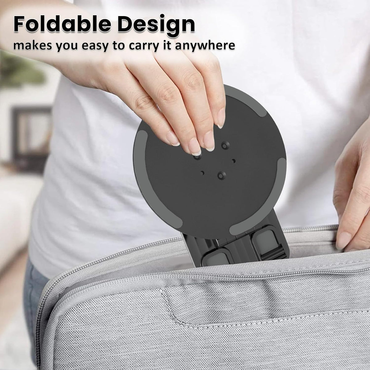 [2PCS] Adjustable Phone Stand, 360° Rotation Fully Foldable Desktop Dock Compatible with iPhone 15/14/13 Pro Max