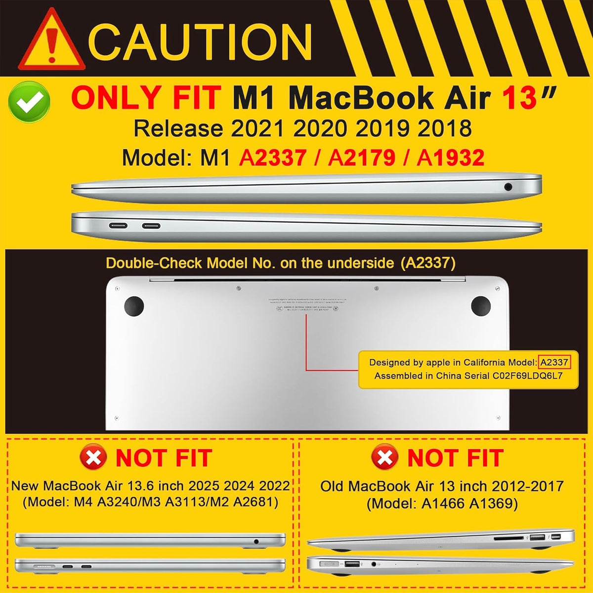 MEEgoodo for MacBook Air 13 inch Case 2021 2020 2019 2018 Released A2337 M1 A2179 A1932 with Touch ID, Plastic Hard Shell & Keyboard Cover Compatible with MacBook Air Case 13.3,Fruit & Sticker