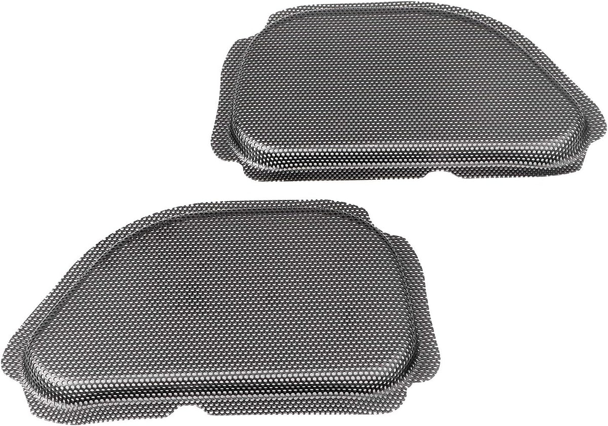 Black Metal Fairing Mesh Front Speaker Grills Cover Trim Replacement for Harley Road Glide FLTR (1998-2013)