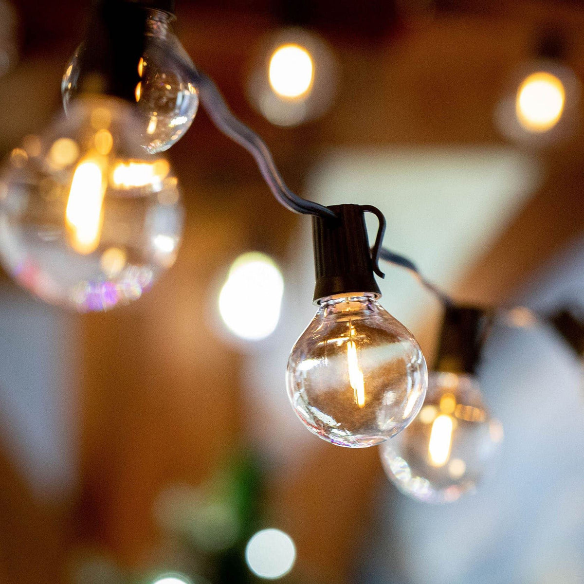 Novelty Lights 50 Feet G50 LED Patio String Light Set with 50 Bulbs, Warm White, Weather Resistant and Shatterproof Replaceable Plastic Globe Bulbs