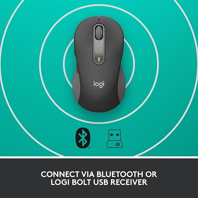 Logitech Signature M650 for Business Wireless Mouse for Small to Medium Sized Hands Logi Bolt Bluetooth SmartWheel - Graphite