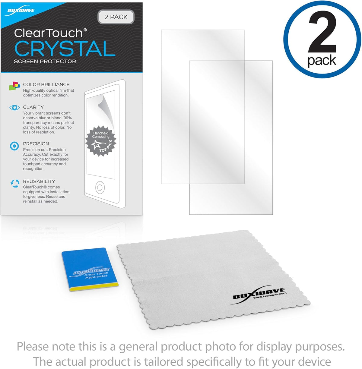 BoxWave Screen Protector for Garmin D2 Bravo - ClearTouch Crystal (2-Pack), HD Film Skin