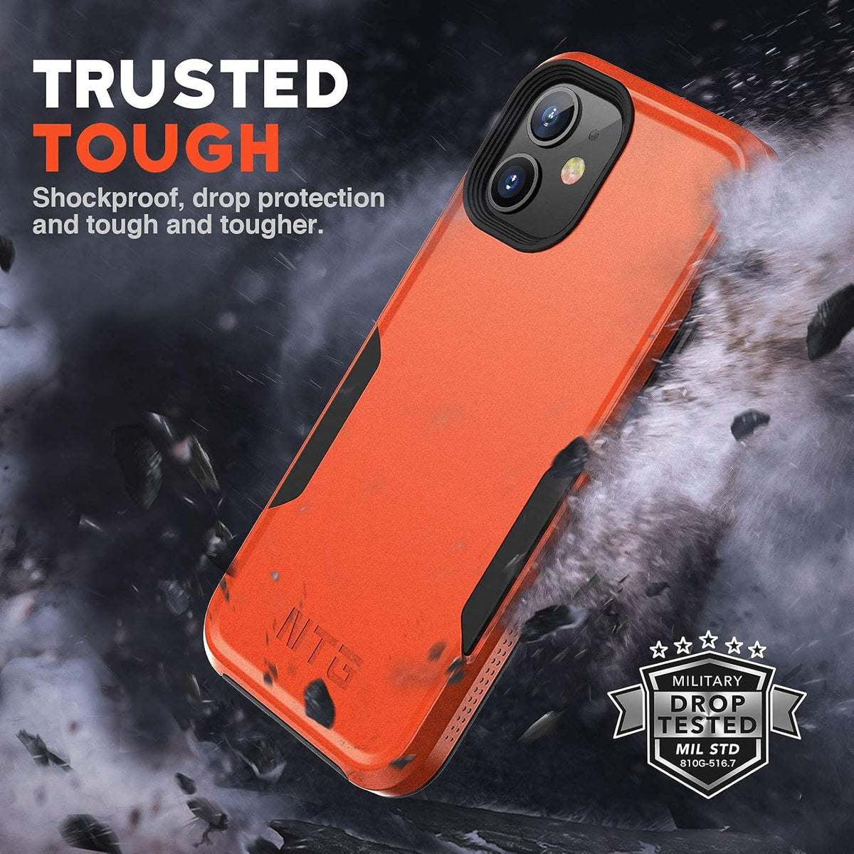 NTG 2023 Designed for iPhone 11 Case - Heavy-Duty Tough Rugged Lightweight Slim Shockproof Protective Case, Orange