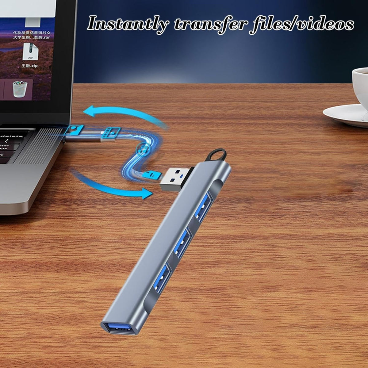 Generic 4 Multi-Function Hub Docking Station with USB Interface, USB Splitter with High-Speed Data Transmission