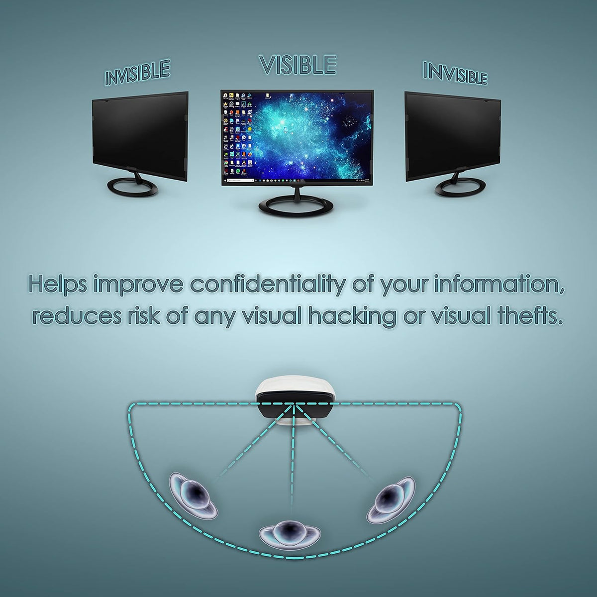 Privacy Screen Filter for 19 inches Desktop Computer Monitor, Screen Protector size is 16.1 inch width x 10.1 inch height. Anti Blue Light and Anti Glare