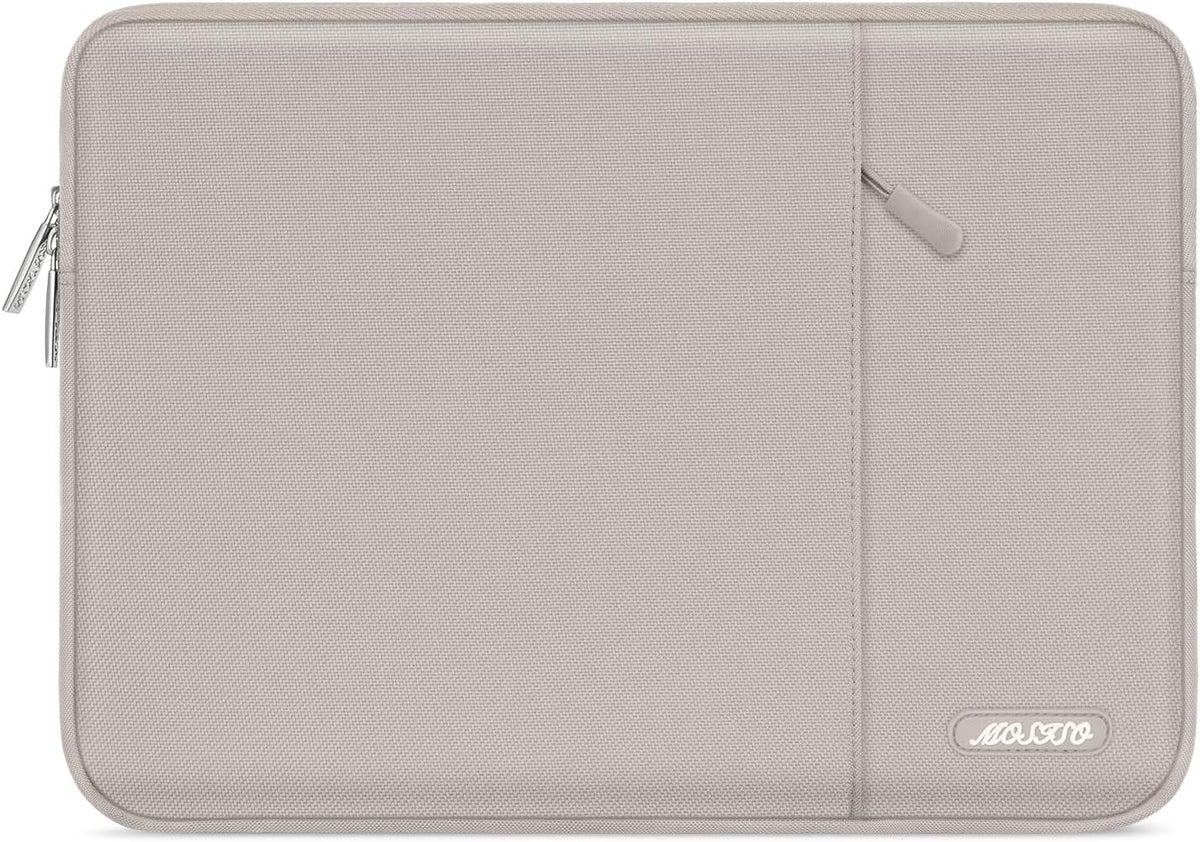 MOSISO Laptop Case 16 inch, 15-15.6 inch Laptop Sleeve Compatible with MacBook Pro 16 M4 M3 M2 M1, HP Acer Dell Lenovo ASUS Notebook, Polyester Vertical Computer Sleeve Bag with Pocket, Stone Gray