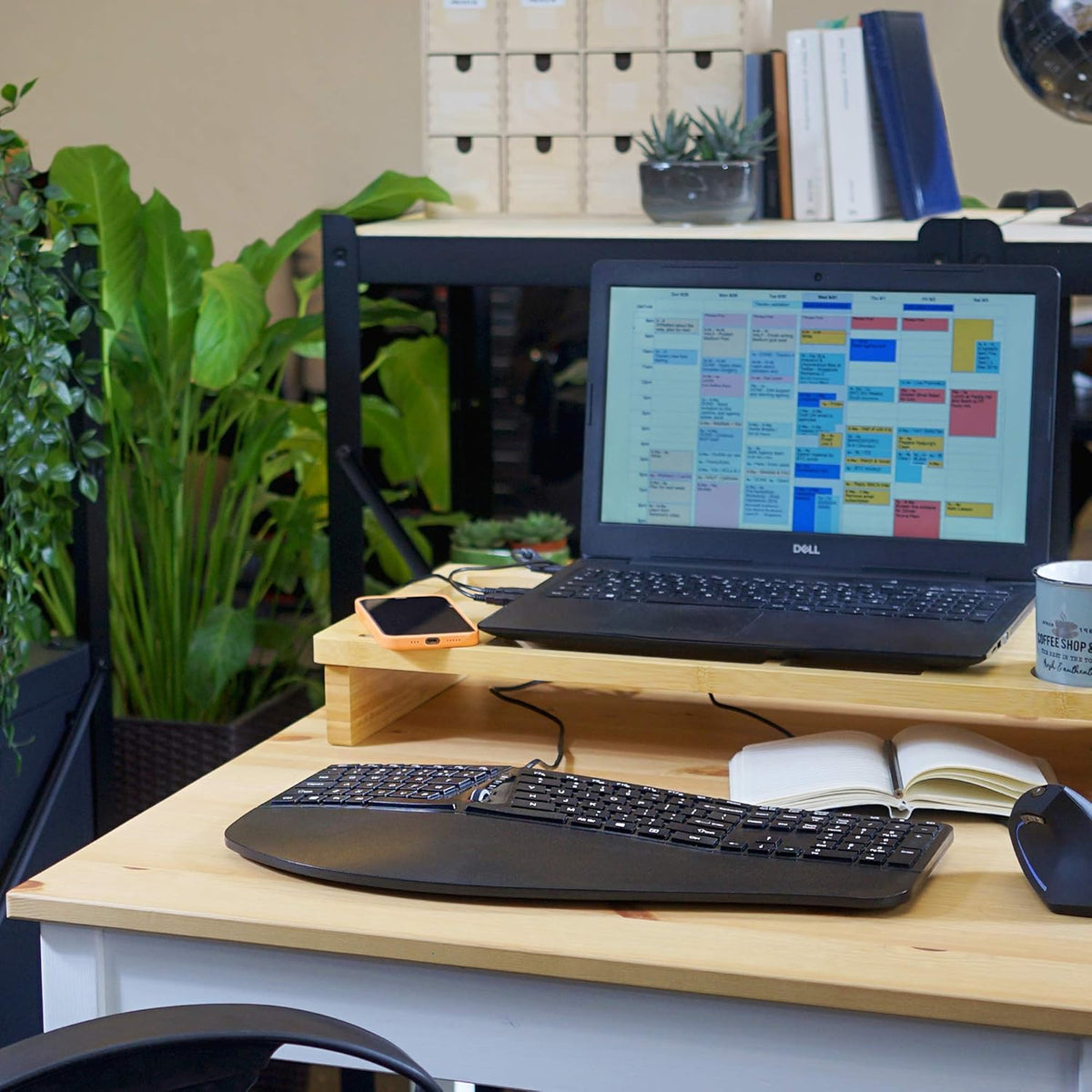 Perixx PERIBOARD-330B, Wired Ergonomic Keyboard with Adjustable Wrist Rest, Illuminated Keys, and Membrane Low Profile Keys, 2 Extra USB Ports, US English Layout