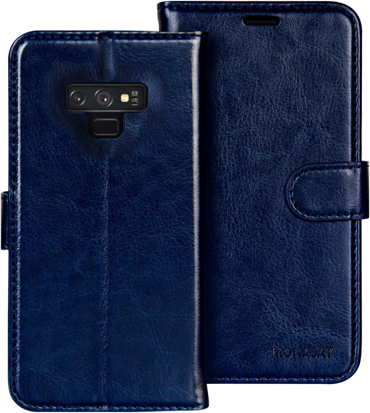 MONASAY Galaxy Note 9 Wallet Case, 6.4 inch, [Screen Protector Included][RFID Blocking] Flip Folio Leather Cover with