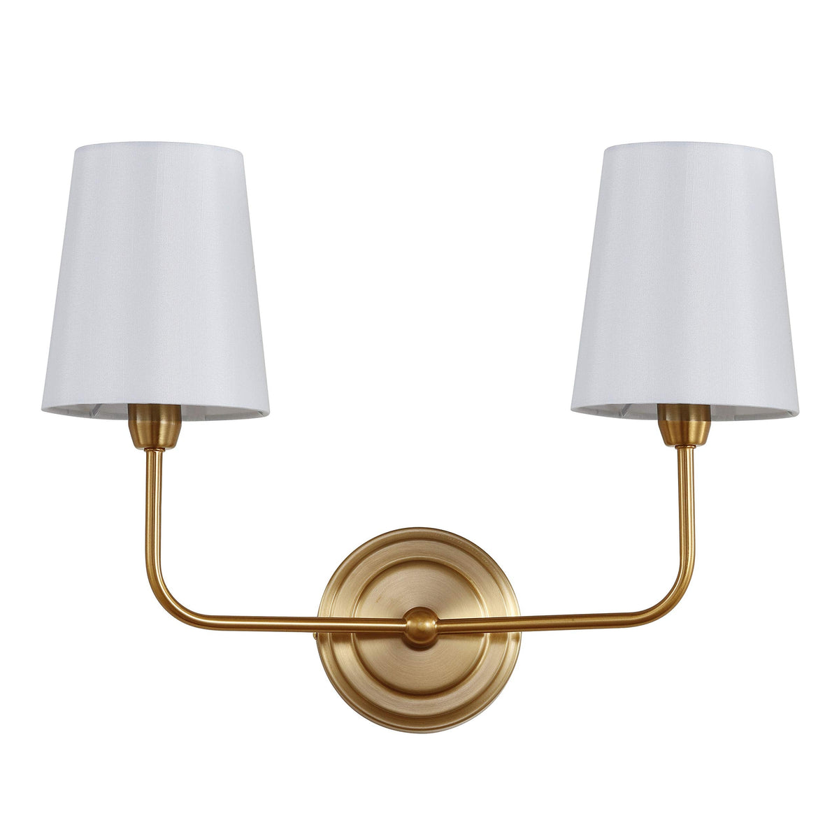 Safavieh Lighting Ezra Brass Gold 2-Light Wall Sconce (LED Bulbs Included)