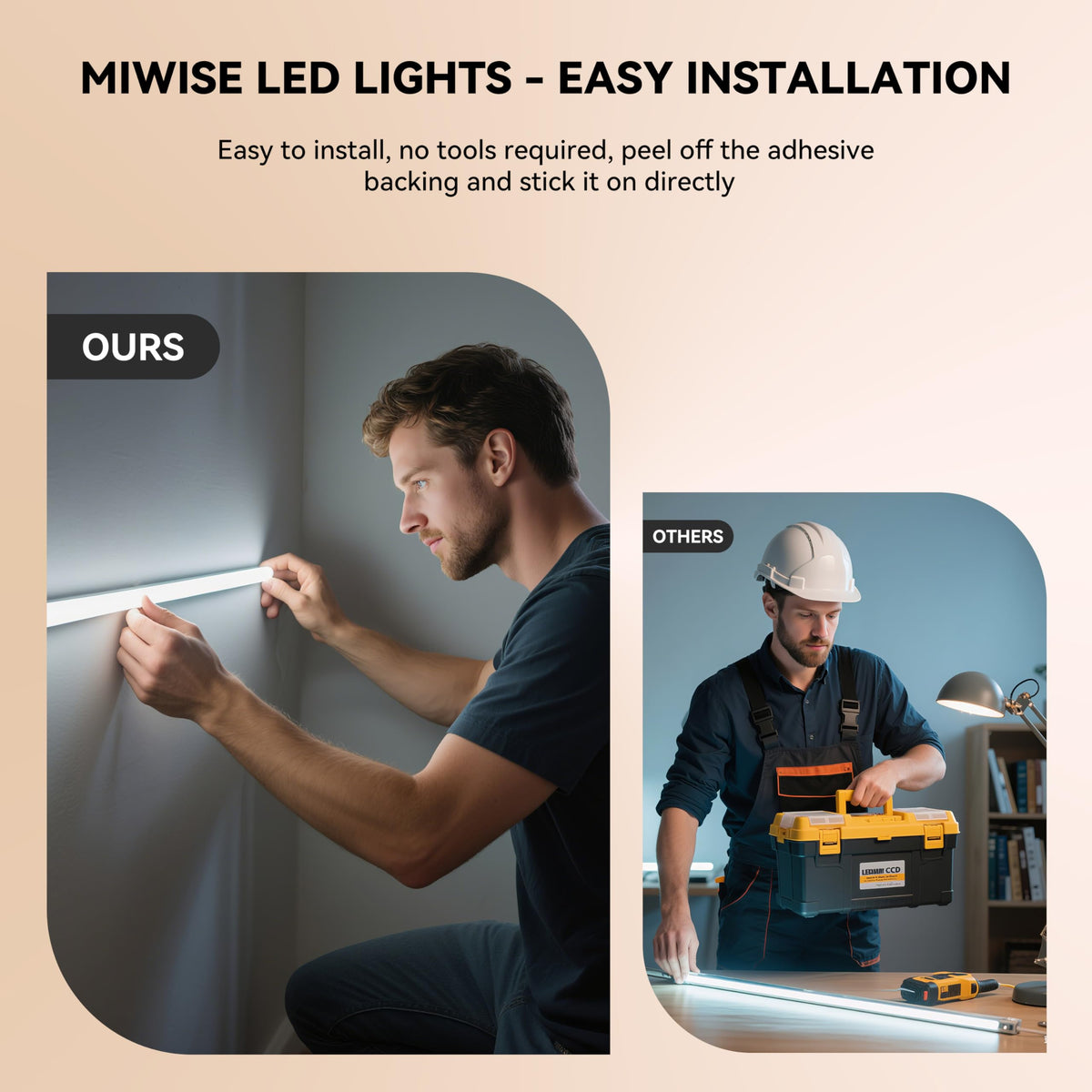 MIWISE COB LED Strip,4000K Natural White 20ft/6.1m,Dimmable Super Bright 24V LED Strip Light,CRI 90+ Flexible Tape Light with RF Remote Timer