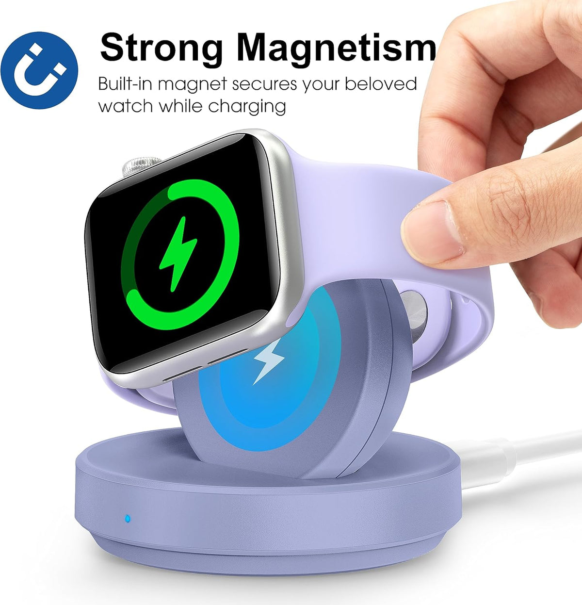 Apple Watch Portable Magnetic Charging Dock - Wireless Fast Charger Stand, Nightstand Mode, Compatible with Series 9-2,