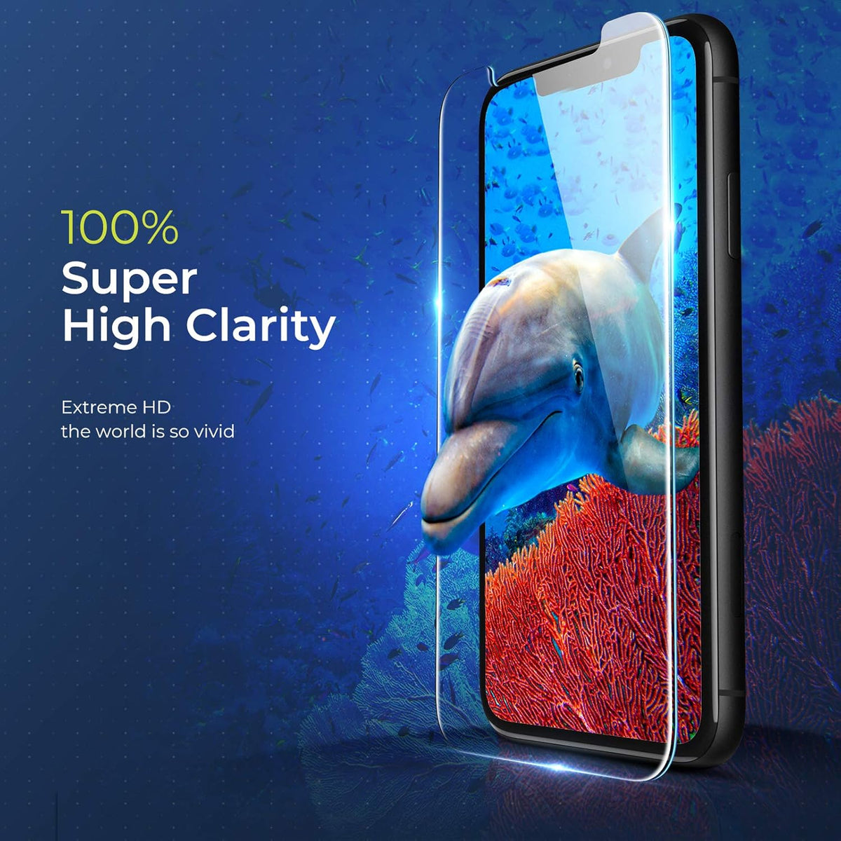 ORIbox Glass Screen Protector for iPhone 11 and iPhone XR, 2 Packs Anti-Scratch HD Tempered Glass Protector