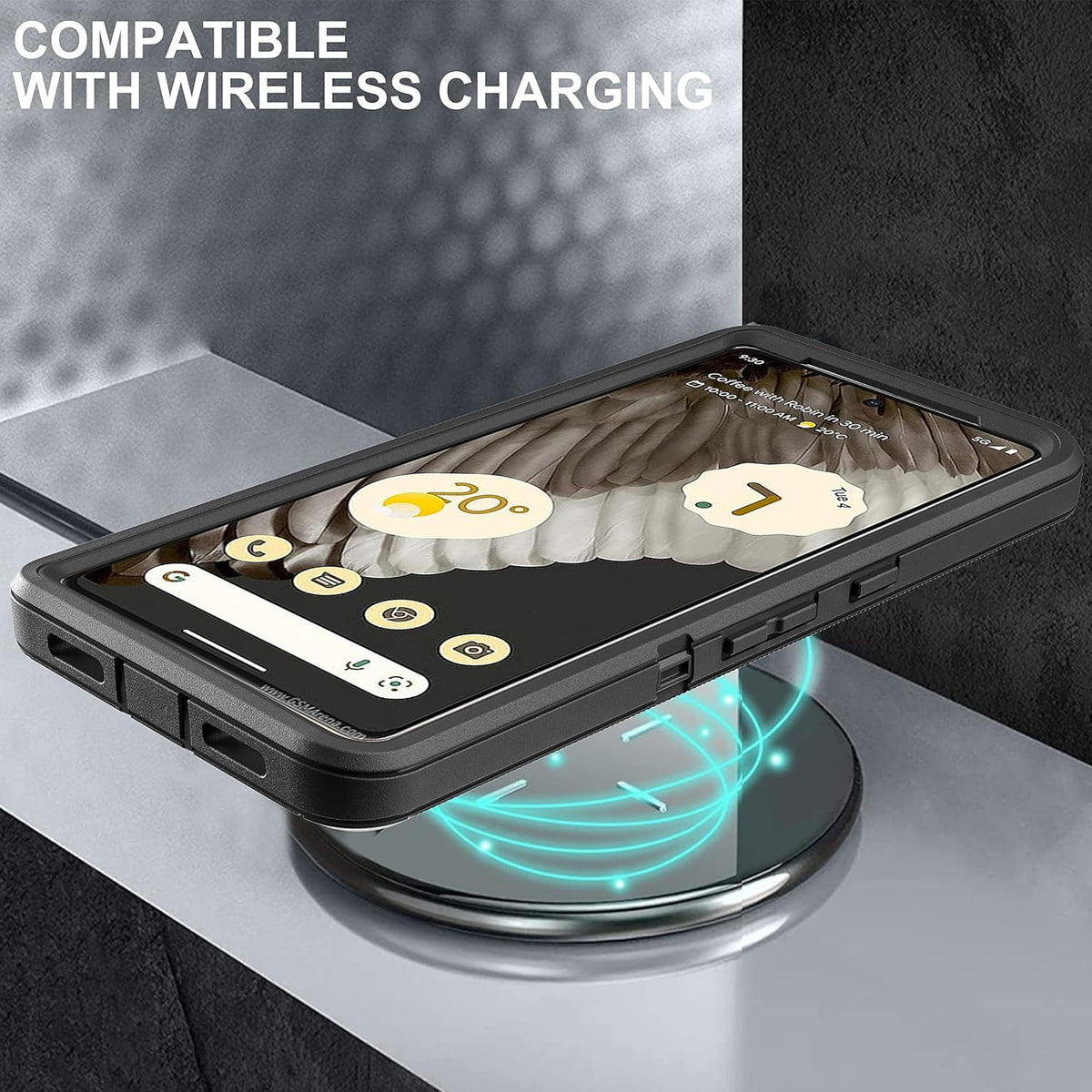 Shockproof Dust/Drop Proof Case for Pixel 7 Pro, 3-Layer Full Body Protection [without Screen Protector], Rugged Heavy