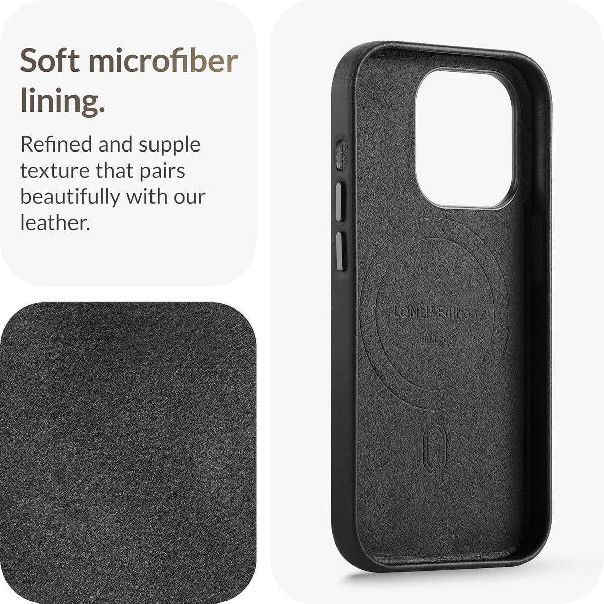 LONLI Edition iPhone 15 Pro Max Case - Premium European Genuine Leather, Develops Patina Over Time, Compatible with