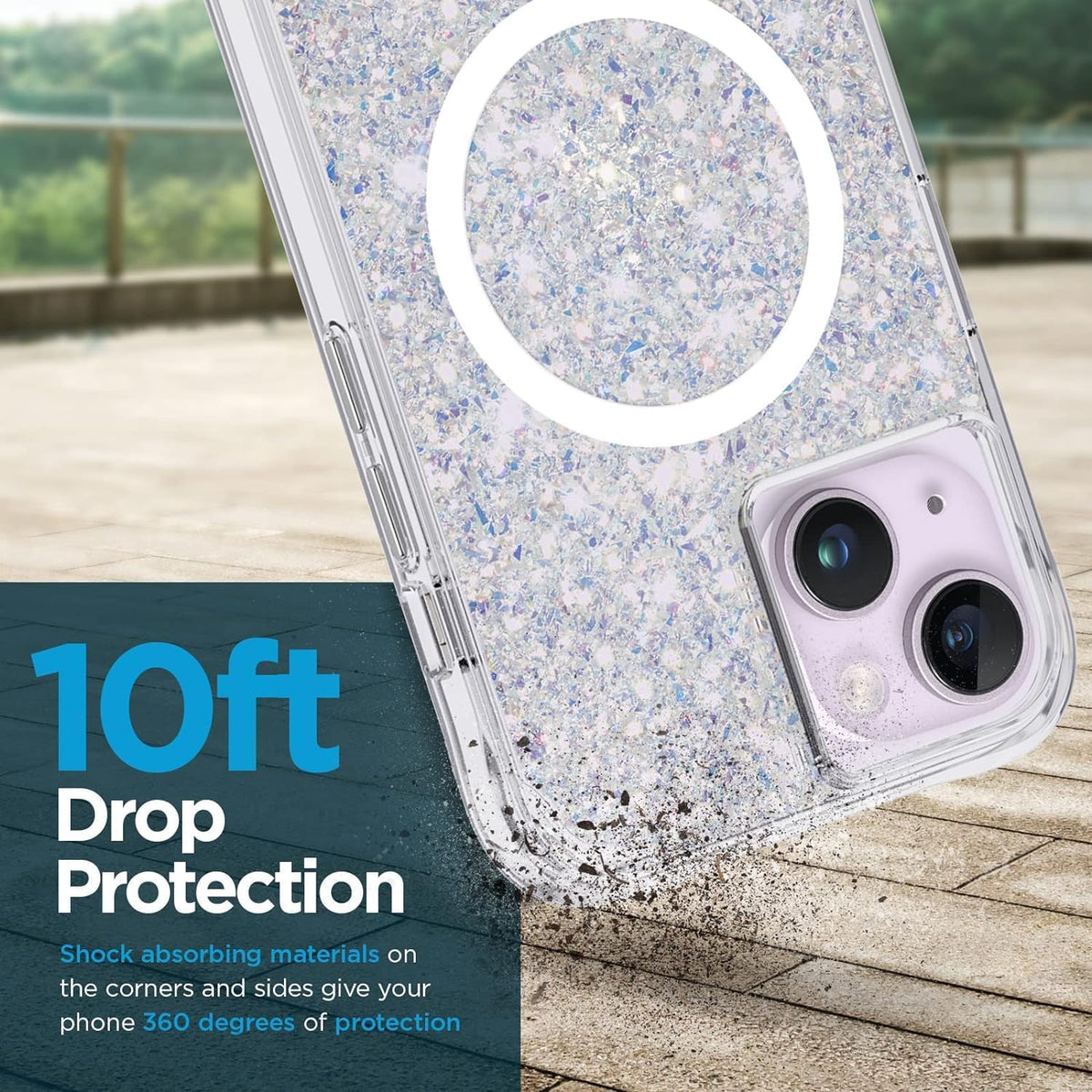 Case-Mate Twinkle Stardust iPhone 15 Plus / 14 Plus Case - 10ft Drop Protection, MagSafe Compatible, Slim,