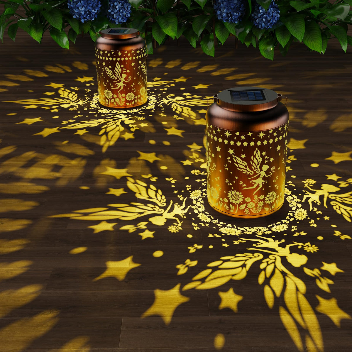 2 Pack Fairy Solar Lantern - Ideal Gift for Mom Women Birthday & Christmas Waterproof Outdoor Garden Lights Hanging Standing Metal Garden Gifts Decor