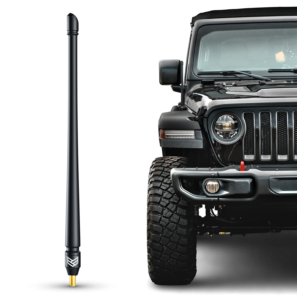 Ronin Factory Short Antenna for Jeep Wrangler Rubicon Gladiator Sahara Sport 4xe JK JL 2007-2023 Jeep Wrangler Accessories Jeep Gladiator Accessories