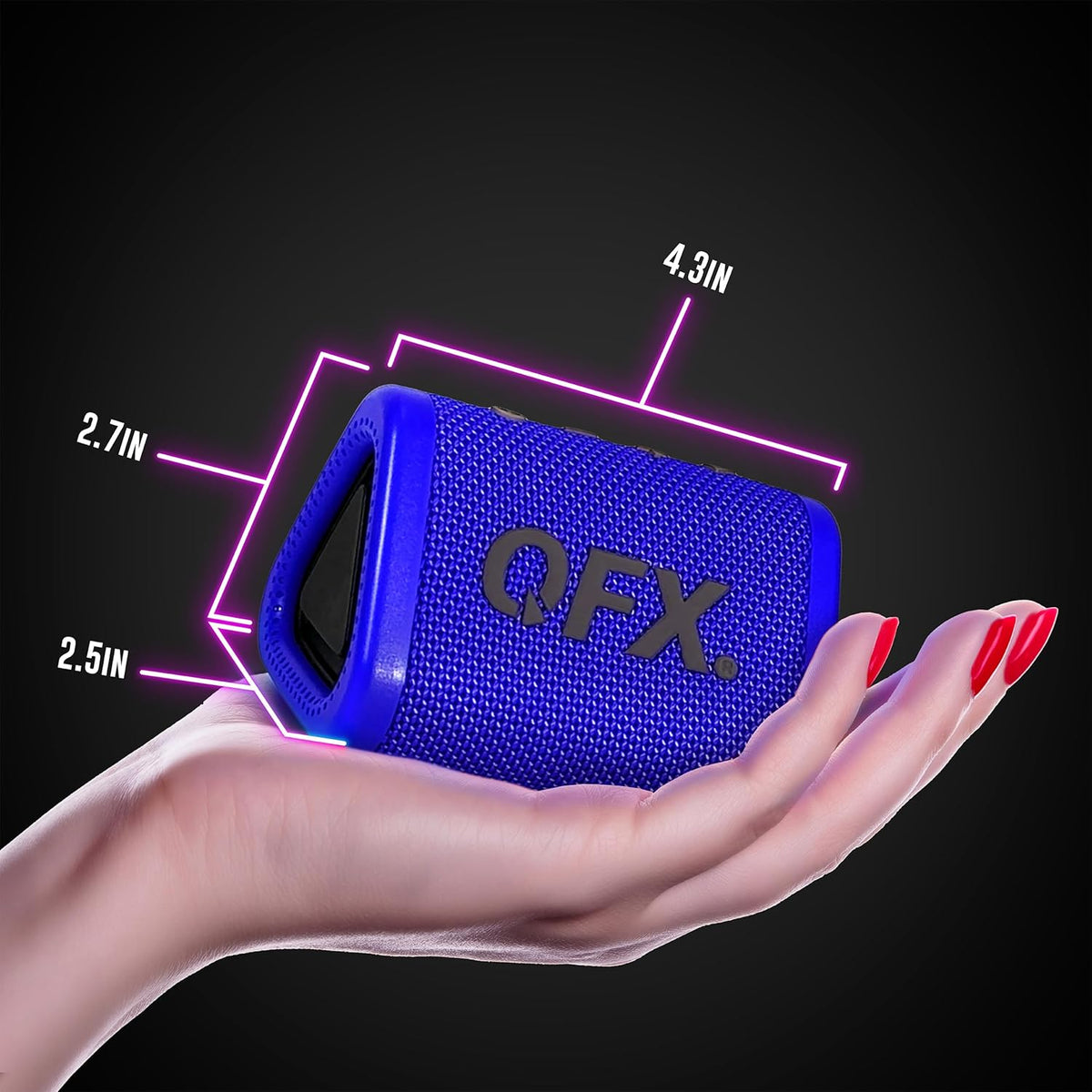 BT-ZX0 Mini Speakers - IPX7 Waterproof Portable Bluetooth Speaker with Dynamic HD Sound, Blue