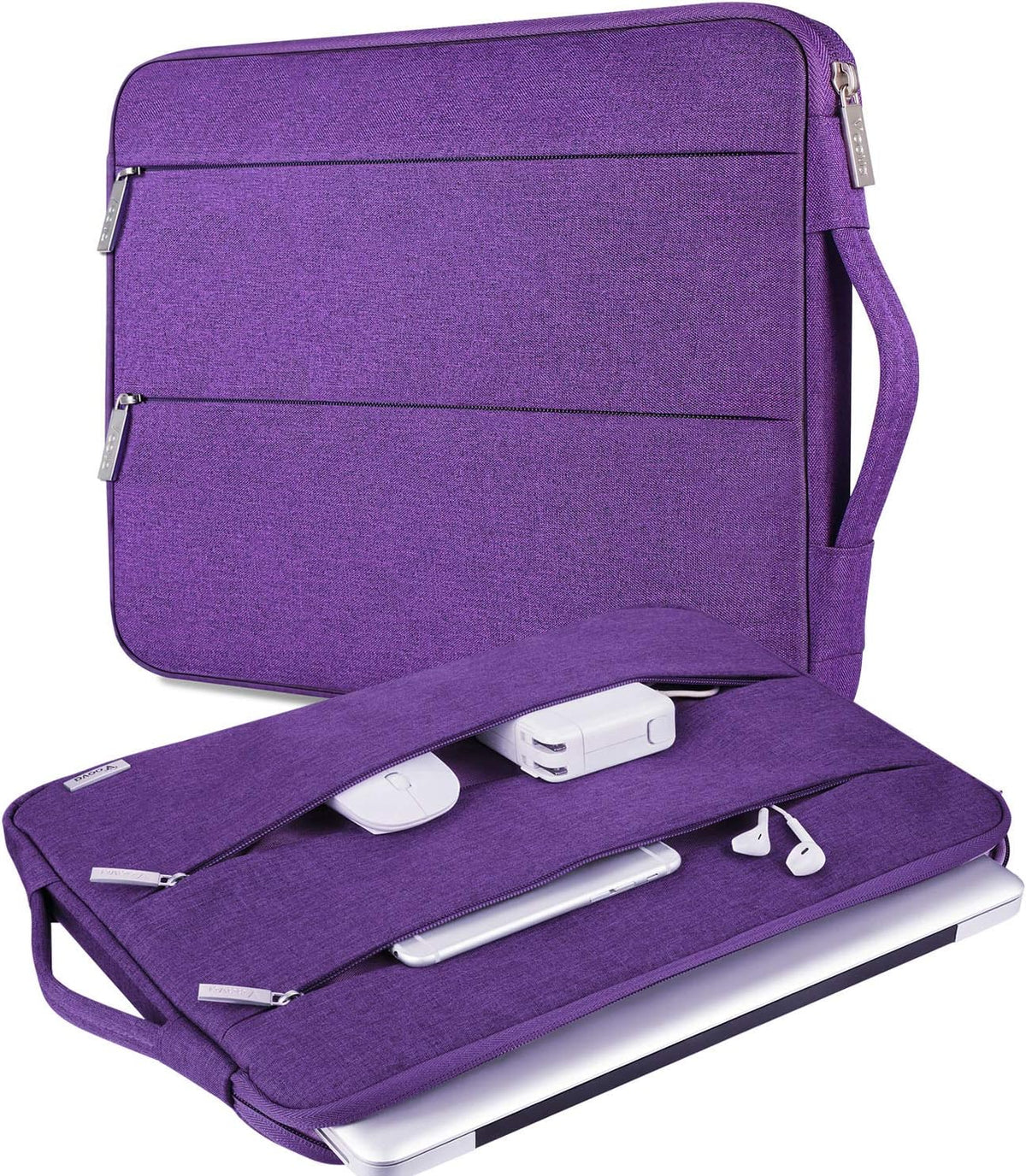 Voova Laptop Sleeve Carrying Case 15.6 16 Inch,Slim Computer Cover Bag Compatible with MacBook Pro 15/16, Dell xps 15,15-16 Inch HP Dell Asus Acer Laptop, Purple