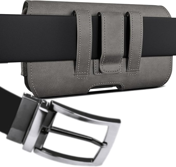 DeBin Holster for Samsung Galaxy Ultra Models s26 s25 s24 s23 s22 s21, Note 20, A13, A32, A02s A03s, A12 A11 A71 A13 Cell Phone Belt Holder Clip Case Pouch Cover (Fits Protective Case on) Pewter