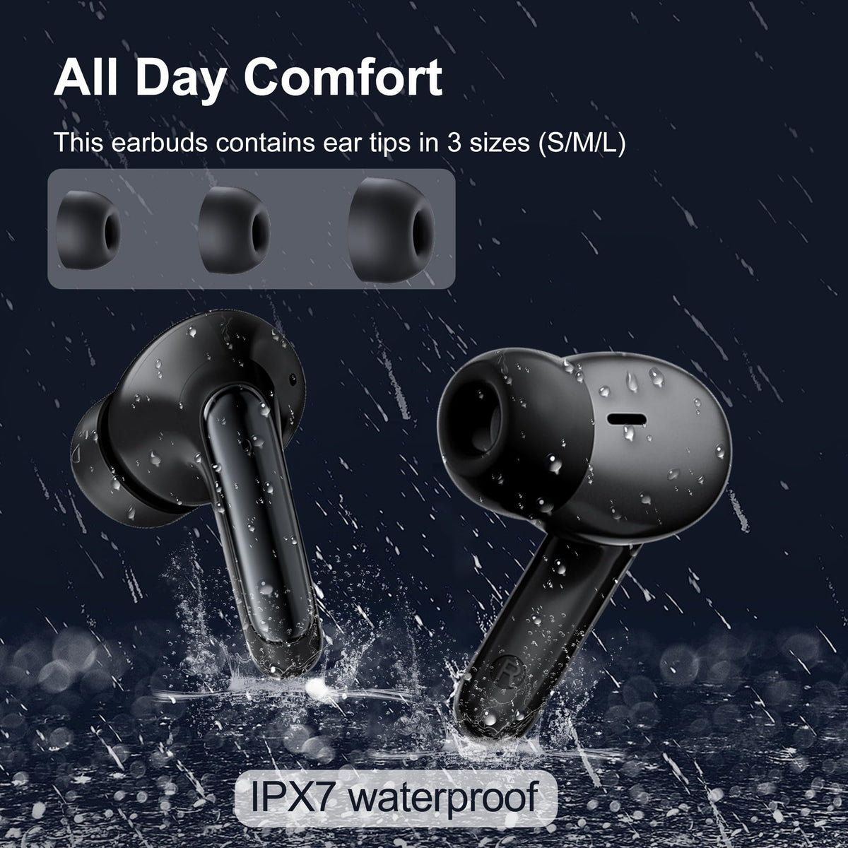 Earbuds, Wireless Earbuds 2026 Bluetooth 5.3 Headphones, 56Hrs Hi-Fi Stereo Deep Bass Earphones with 4 ENC Noise Cancelling Headphones Mics, IPX7