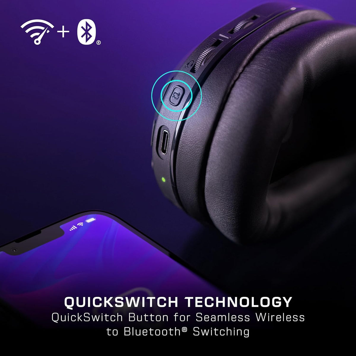 Turtle Beach Stealth 500 Wireless Amplified Gaming Headset for PS5, PS4, PC, & Mobile – 40-Hr Battery, Bluetooth, Memory Foam Cushions, Flip-to-Mute Mic, EQ Presets, Companion App – Black