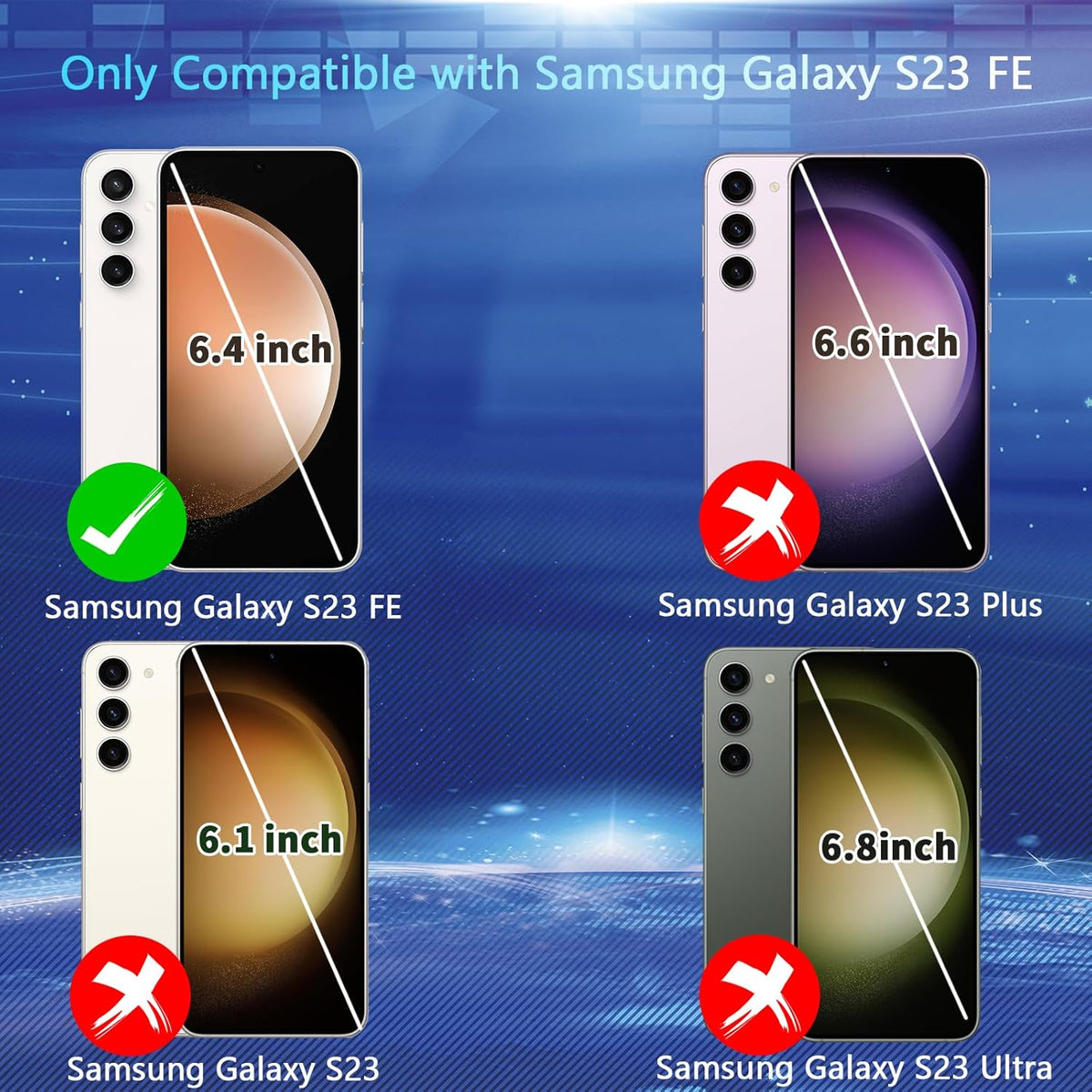 Samsung S23 FE Glass Screen Protector [4+4 Pack] - HD Tempered Glass, Anti-Scratch, Touch Sensitive, Fingerprint Unlock