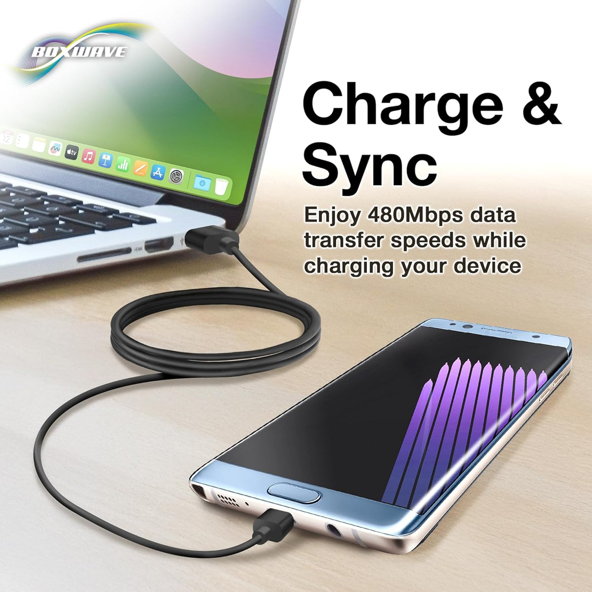 BoxWave Cable Compatible with Fujifilm X-T20, Durable Charge and Sync DirectSync Cable