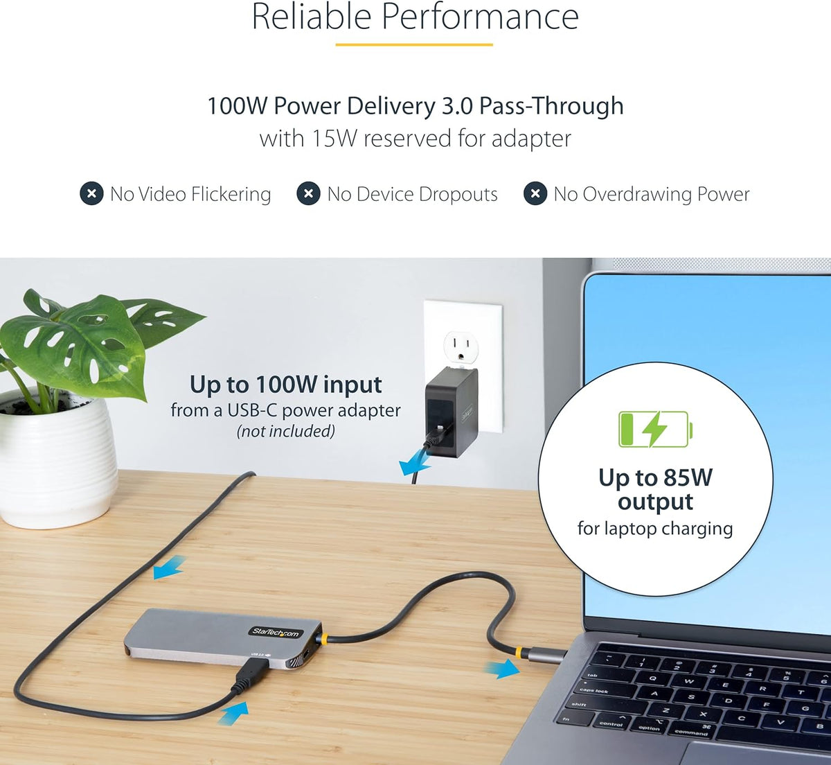 StarTech.com USB-C Docking Station for MacBook Pro M1 M2 M3 M4 and Windows, 4K 60Hz HDMI Video, HDR10, USB 5Gbps Hub, 100W Laptop Charging, GbE
