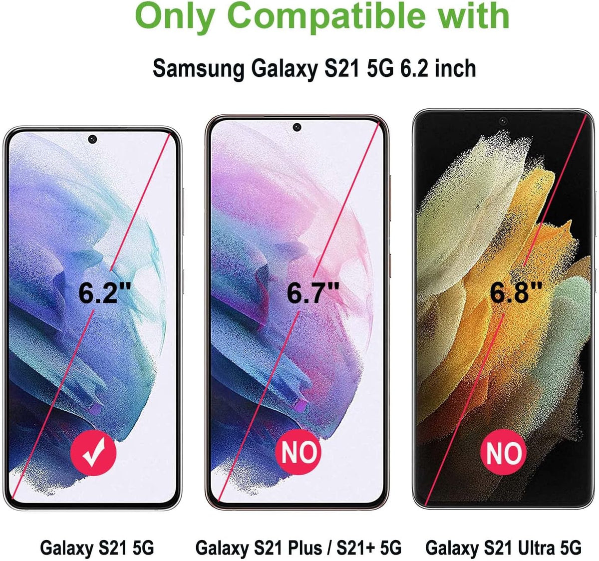 3-Pack Anti Blue Light Tempered Glass Screen Protector for Samsung Galaxy S21. 9H Hardness, No Bubbles, Eye Protection.